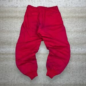 True Vintage 70s JC Higgins Snow Pants 34x30 Baggy Tapered Crimson Red Insulated